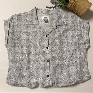 Old Navy Black and White Patterned Romper